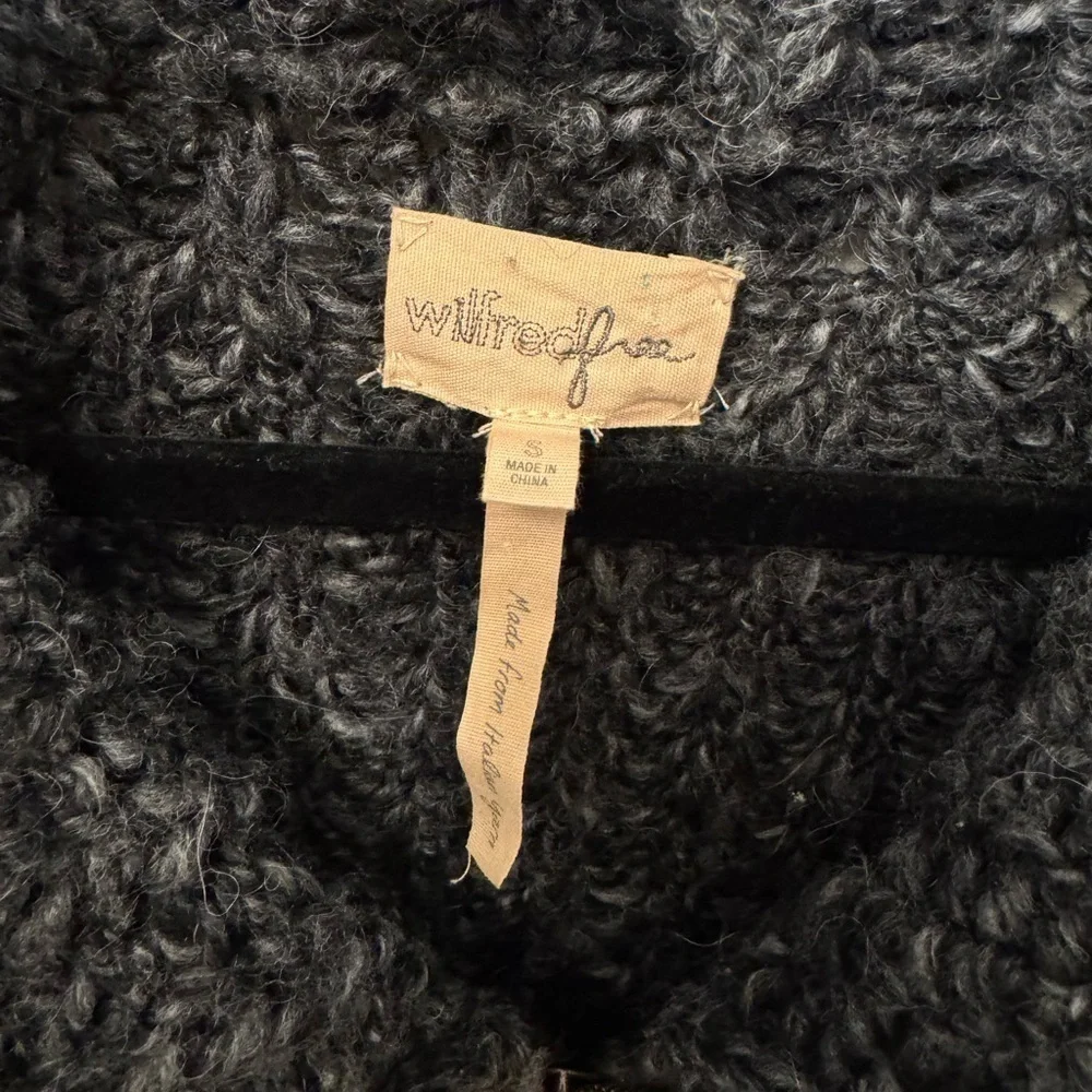 Aritzia Wilfred Free Chunky Gray Zip-Up Cardigan Size S - Picture 7 of 7